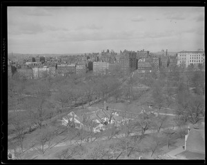 Beacon Street from across the Common, showing armed servicemen's building ("Buddies Club")