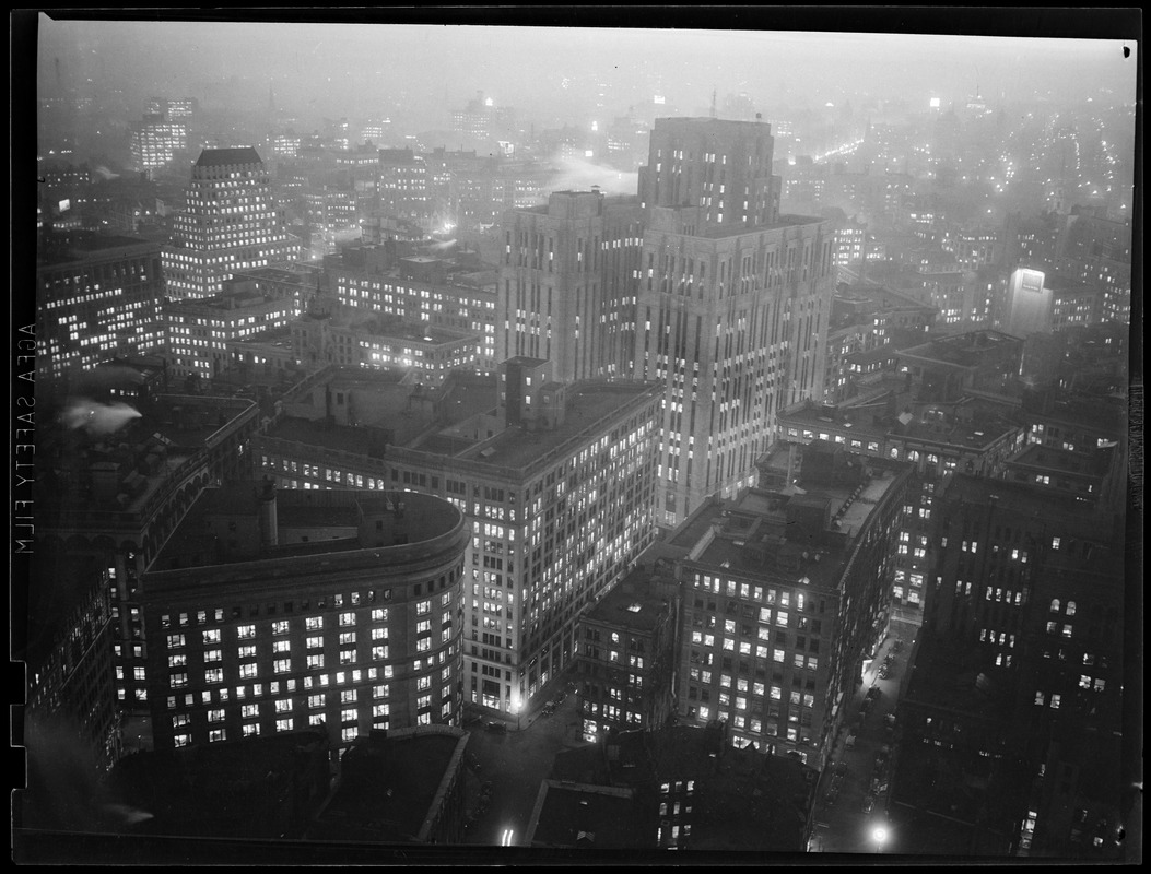 City view at night - Post Office Square - Digital Commonwealth