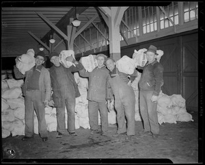 Workers at market terminal