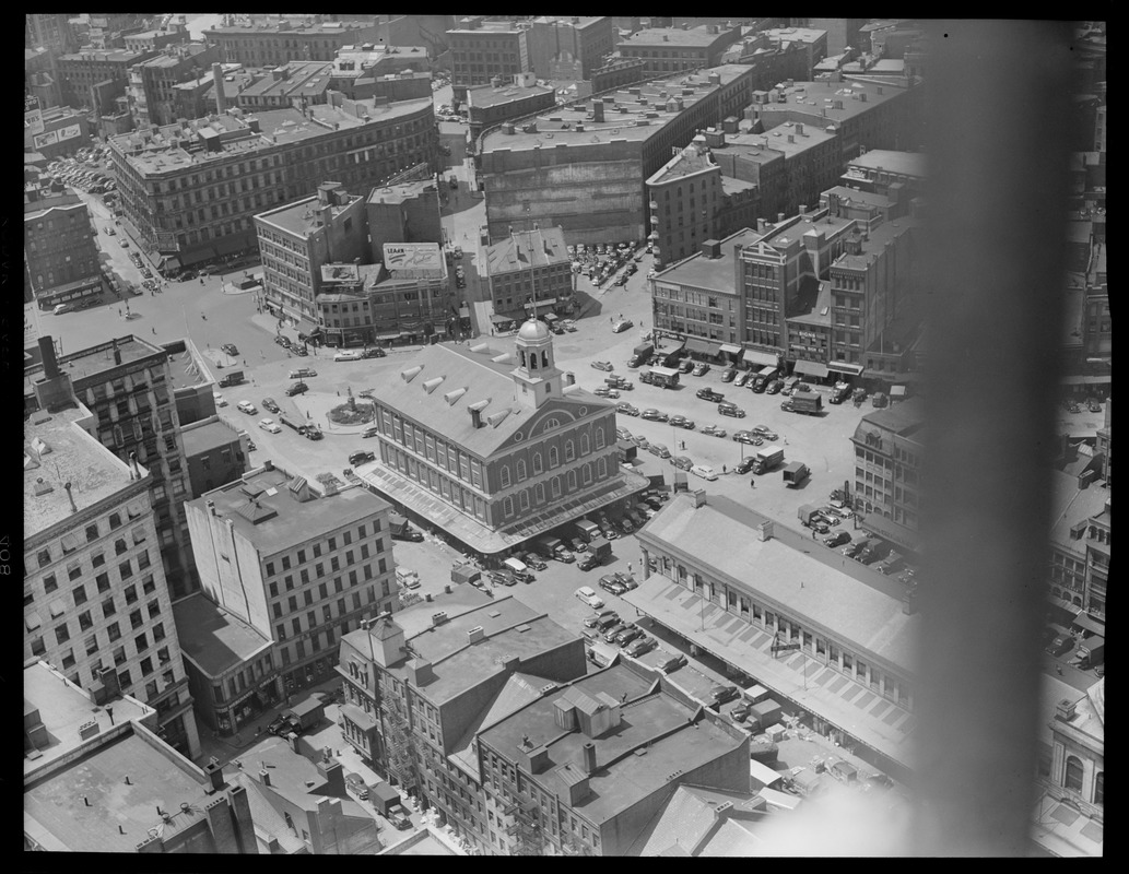Bird's eye view, Faneuil Hall and area from Custom House