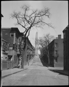 Looking up street toward Bunker Hill Monument, Charlestown