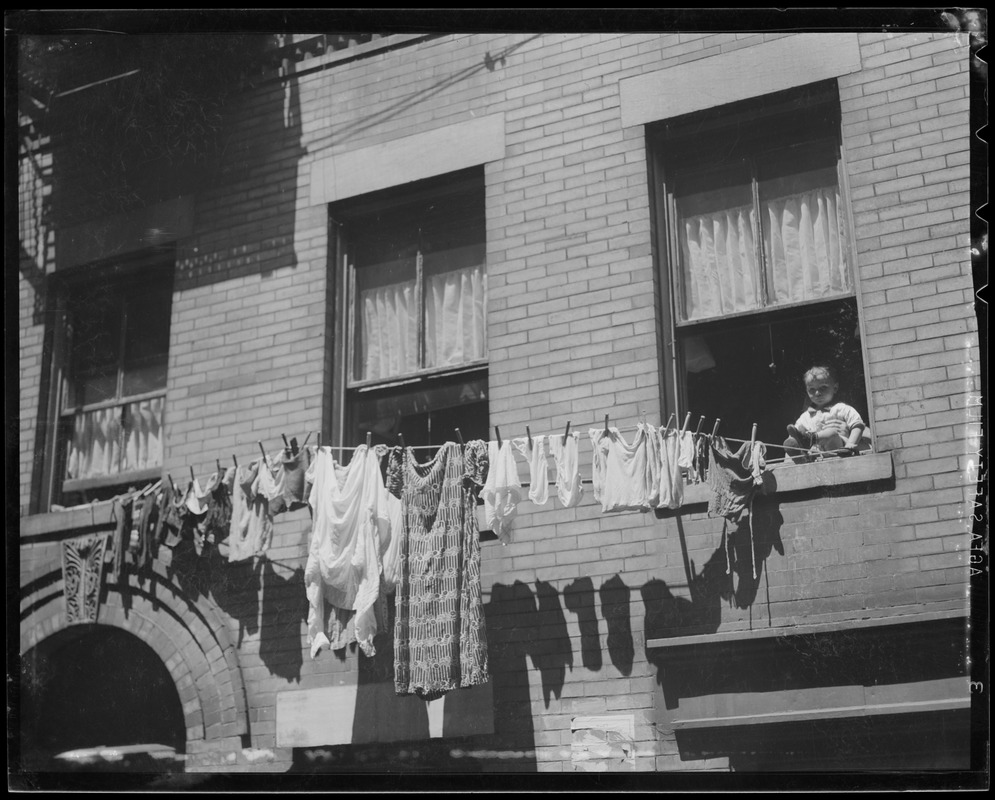 Clothing drying on lines in the North End
