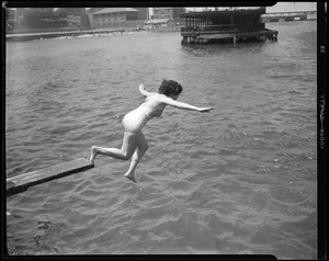 Girl dives in a North End park