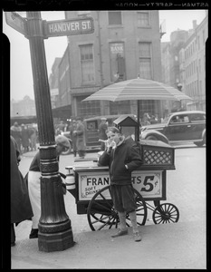 Hotdog stand in North End, corner of Hanover and Blackstone Street