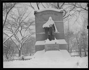 Wendell Phillips Statue, Public Garden, in the snow