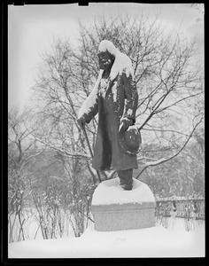 Snow covered statue, Public Garden