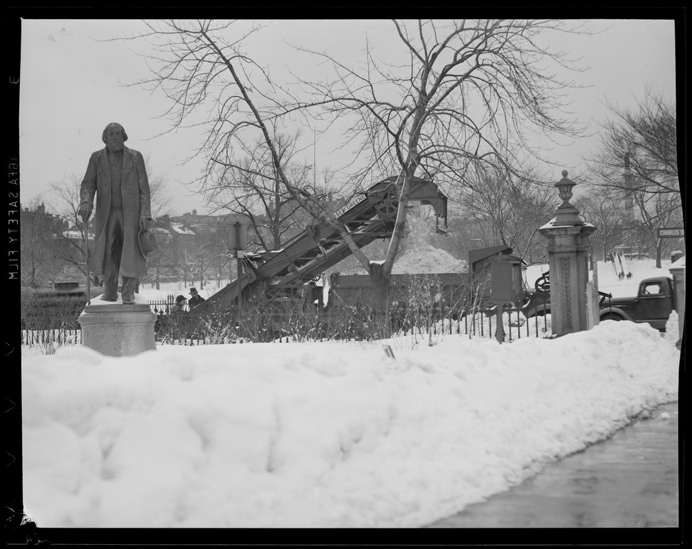 Snow removing machine in Public Garden