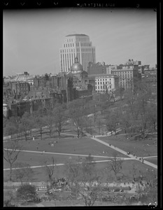 Boston Common looking toward State House and Court House