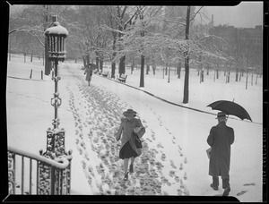 Snowy day on Boston Common