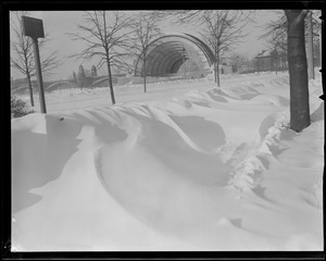 Hatch Shell on Esplanade, in the snow
