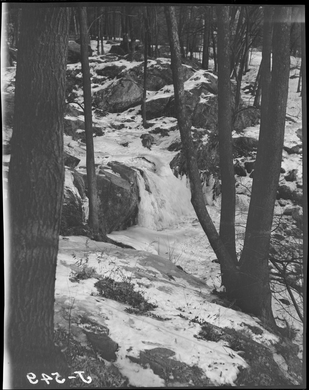 Waterfall in snow, possibly Franklin Park