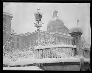 State House in the snow
