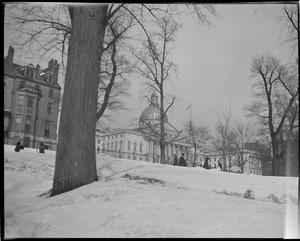 State House from snowy Common