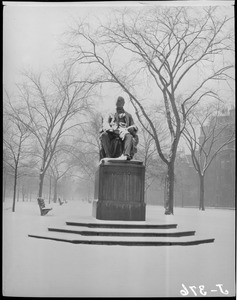 William Lloyd Garrison Monument in the snow