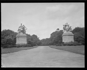 Statues in Franklin Park by D.C. French, came from old Post Office in Post Office Square