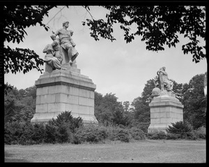 Statues, Franklin Park(?), from old Post Office in Post Office Square