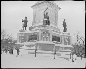 Soldiers & Sailors Monument, Boston Common, in snow