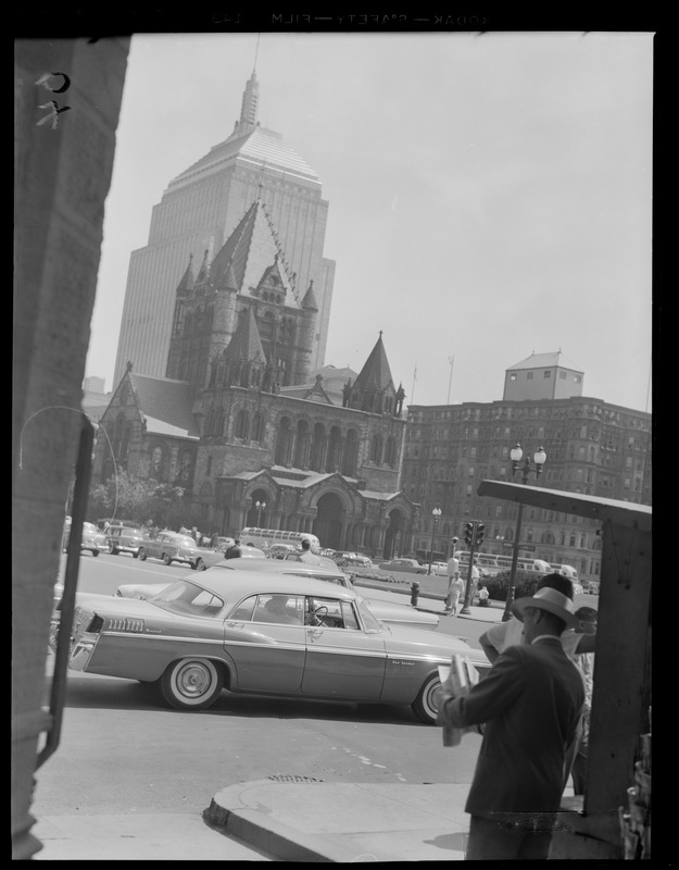 Copley Square from newsstand on corner of Boylston & Dartmouth