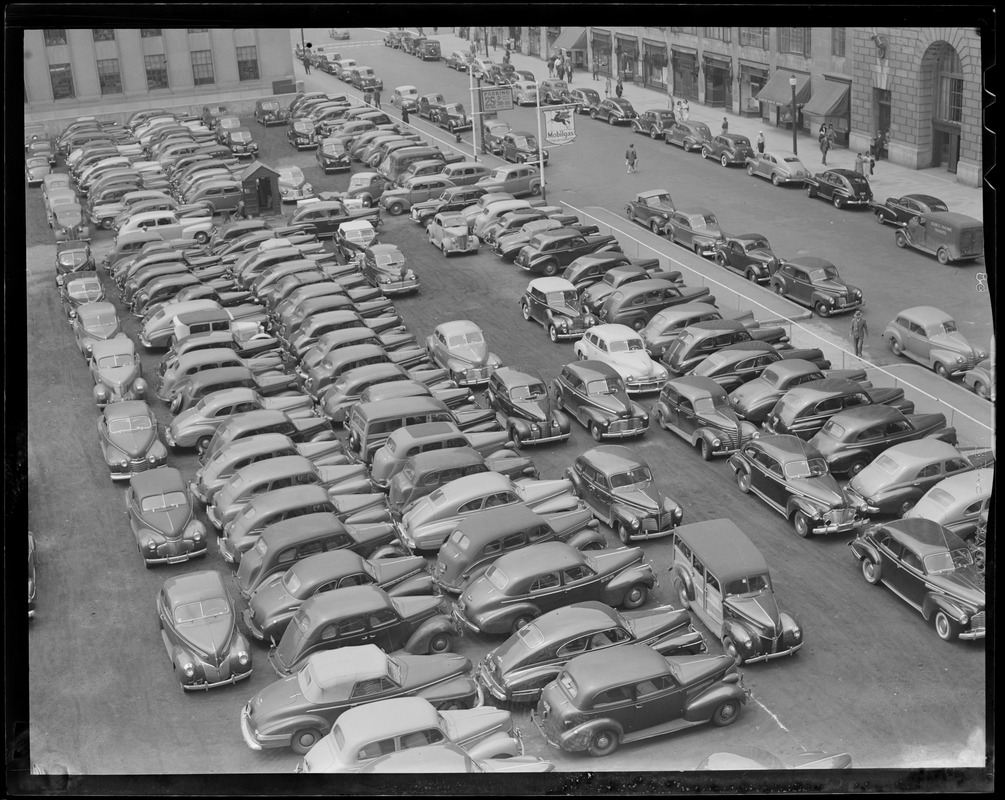 Crowded parking lot, Boston