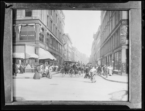 Corner of Tremont and Temple, photo by T.E. Marr, c. 1900