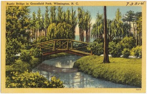 Rustic bridge in Greenfield Park, Wilmington, N. C.