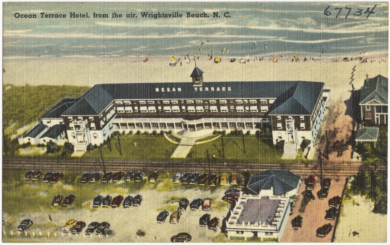 Ocean Terrace Hotel, from the air, Wrightsville Beach, N. C.