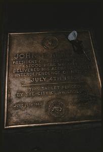 Plaque commemorating John F. Kennedy's July 4, 1962 address, Independence National Historical Park, Philadelphia