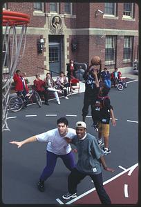 Neighborhood basketball game, Beacon Hill