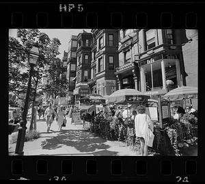 Summer shopping in Back Bay, Newbury Street, downtown Boston