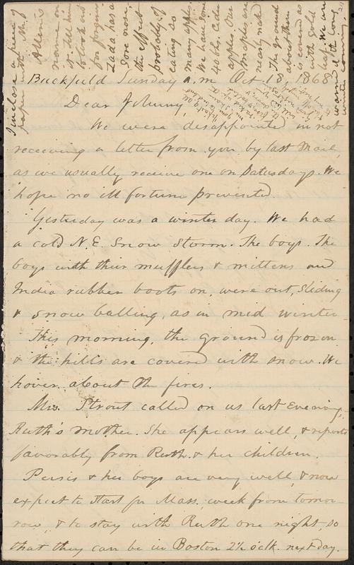 Letter from Zadoc Long to John D. Long, October 18, 1868 - Digital ...