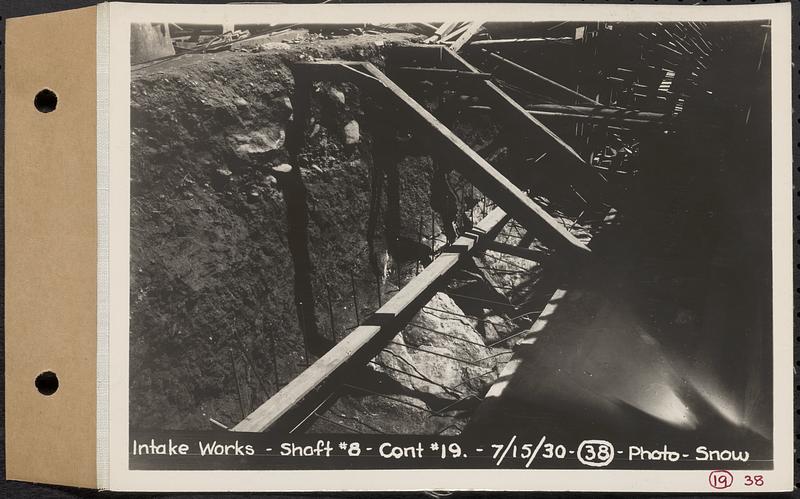 Contract No. 19, Dam and Substructure of Ware River Intake Works at Shaft 8, Wachusett-Coldbrook Tunnel, Barre, Intake Works, Shaft 8, Barre, Mass., Jul. 15, 1930