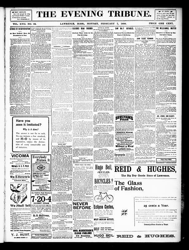 The Evening Tribune. February 07, 1898 - Digital Commonwealth