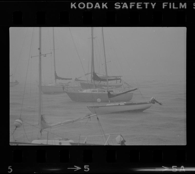 Boats on water during Hurricane David