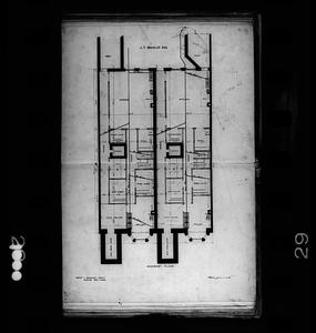 Basement floor plan drawing of 113-115 Beacon Street, Boston, Massachusetts