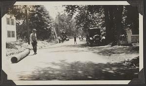 Laying pipe on Old Sudbury Road