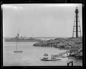 HMS Constance passing Marblehead Light