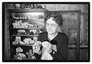 Shumaker, Mrs. James H. (Nellie) collector of miniature elephants