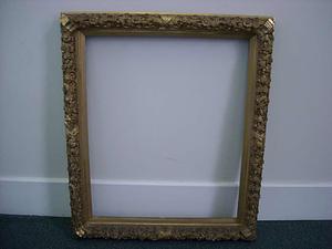 Gilt rectangular frame with floral molding