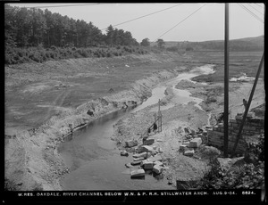 Wachusett Reservoir, Stillwater River Channel below Worcester, Nashua & Portland Railroad Arch, Oakdale, West Boylston, Mass., Aug. 9, 1904