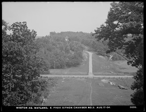 Weston Aqueduct, looking easterly from Siphon Chamber No. 3, No. 4 in background, Wayland, Mass., Aug. 17, 1904