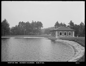 Weston Aqueduct, Weston Reservoir, Screen Chamber, at outlet of Weston Reservoir, Weston, Mass., Aug. 17, 1904