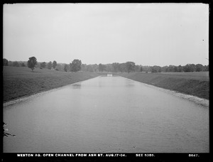 Weston Aqueduct, Open Channel from Ash Street, (compare with No. 5385), Weston, Mass., Aug. 17, 1904