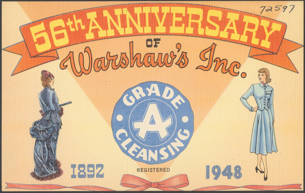 56th Anniversary of Warshaw's Inc. 1892-1948