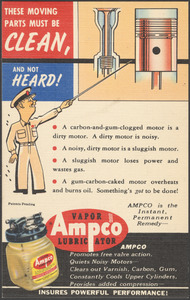 These moving parts must be clean, and not heard! Ampco vapor lubricator