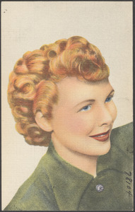 A red-headed woman looking to the side, three-quarter profile