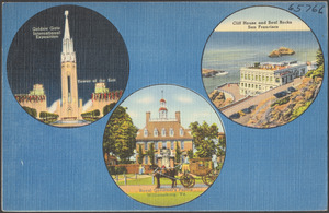 Golden Gate International Exposition. Cliff House and Seal Rocks, San Francisco. Royal Governor's Palace, Williamsburg, Va.