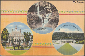 Rainbow Falls, Watkins Glen, N. Y. Royal Governor's Palace, Williamsburg, Va. The Pennsylvania Turnpike
