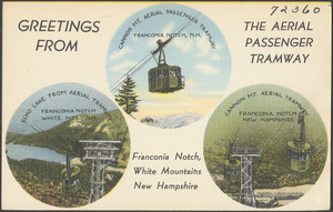 Greetings from the aerial passenger tramway, Franconia Notch, White Mountains, New Hampshire