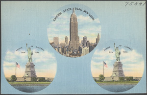 Empire State Bldg, New York. Statue of Liberty, New York