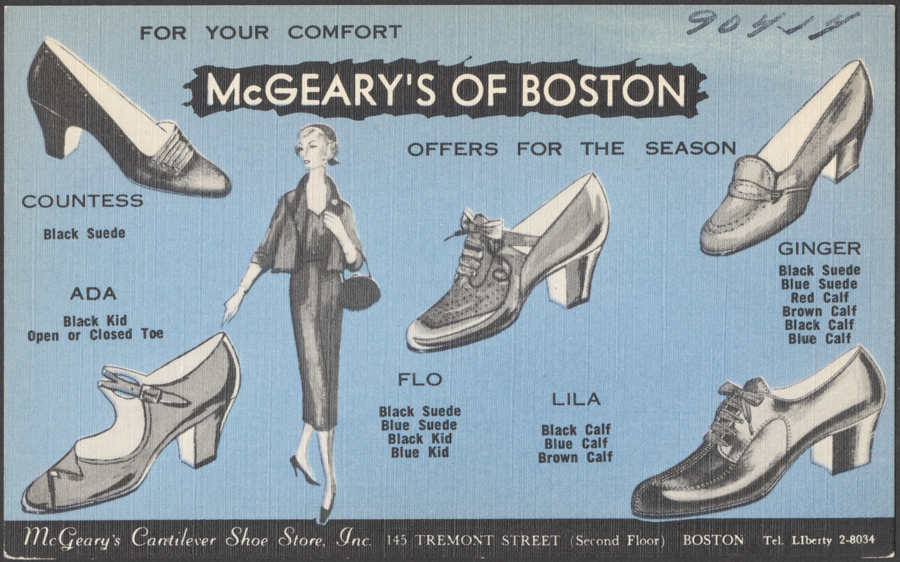 For your comfort, McGeary's of Boston